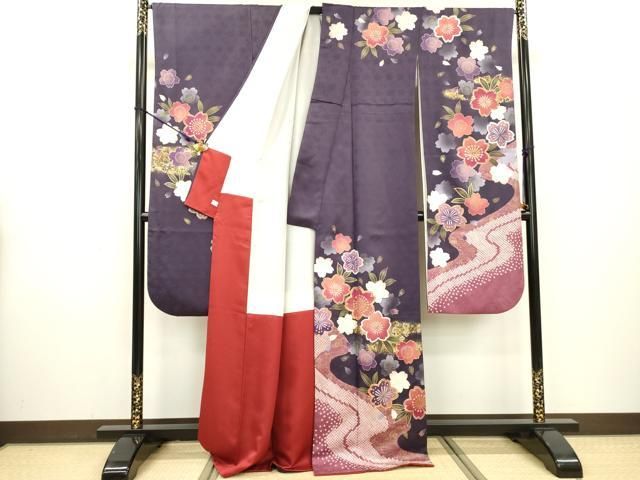 平和屋着物▽豪華振袖 駒刺繍 絞り 舞桜 金銀彩 鈴乃屋扱い 正絹