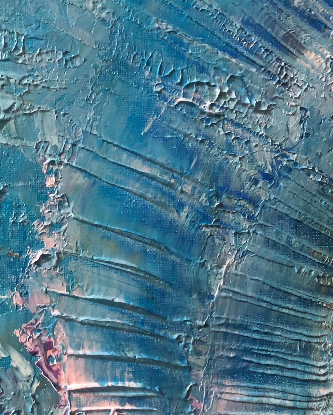 F8号 455×385ミリ 抽象画 キャンバスアート 原画 海 宇宙 空