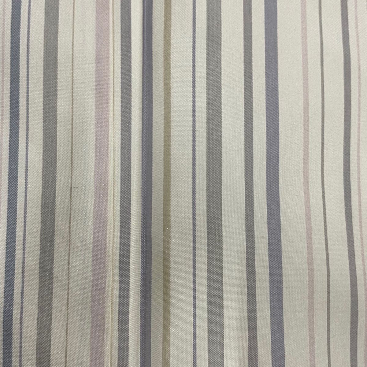 大島紬 身丈155cm 裄丈65.5cm M 袷 背抜き 証紙 縞 クリーム 正絹 美品  