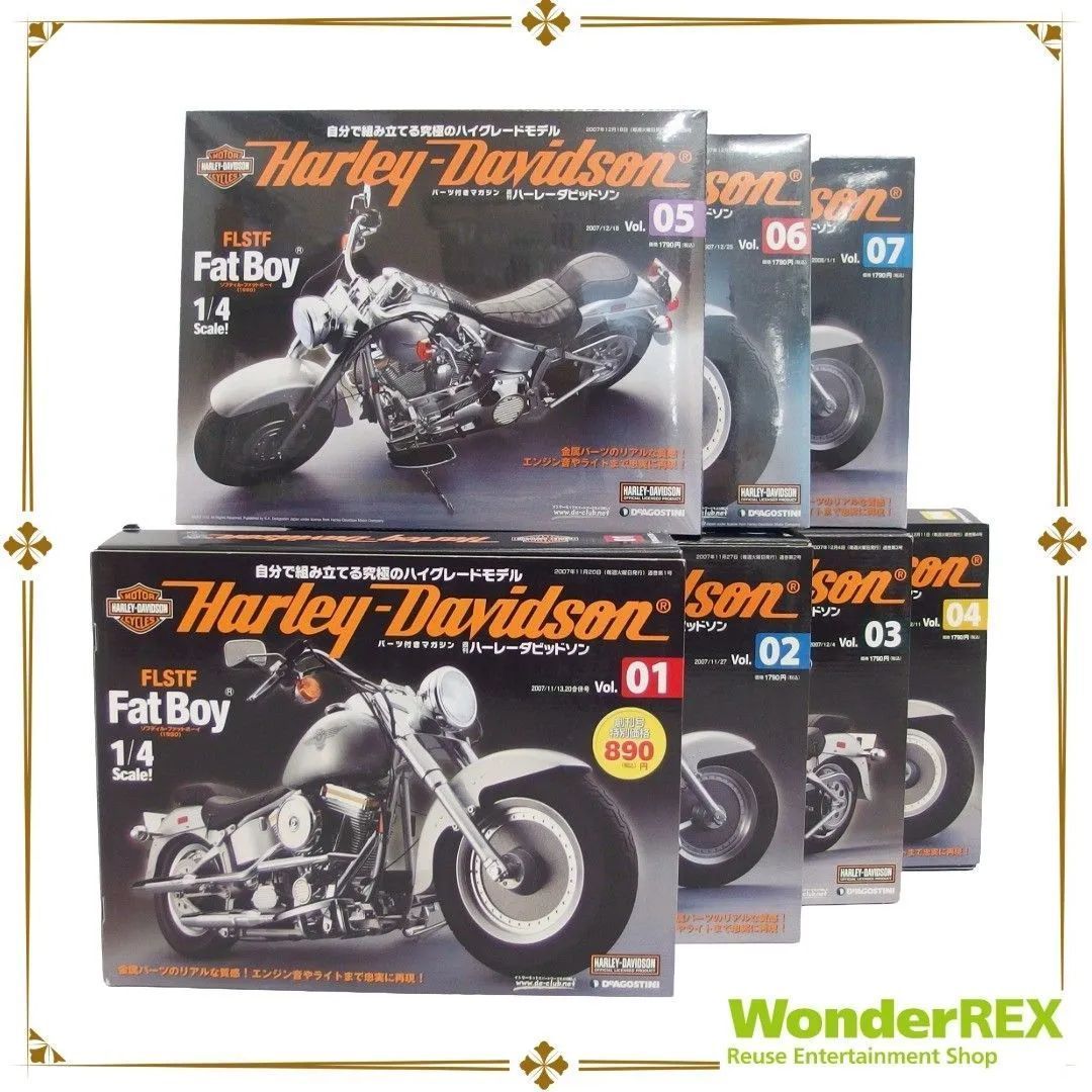ディアゴスティーニ 1/4ハーレーダビットソン Fat Boy 1-89 全巻 DEAGOSTINI 1/4 Fat Boy Harley-Davidson Vol.1-89 Full Kit complete