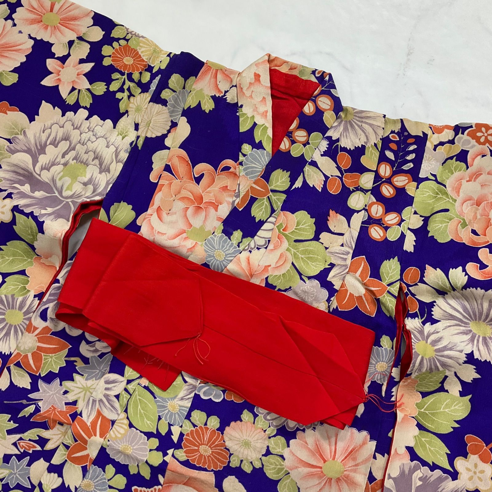 kimono+one◆美品◆3歳くらい用◆アンティーク子供着物◆正絹◆女の子◆七五三◆アンティーク着物◆裄36肩丈103.5◆七五三お詣り女の子着物こどものひお正月卒業式十三詣りG90