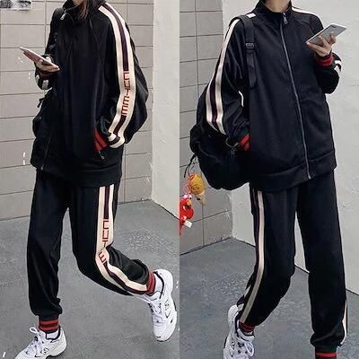 ■美品■匿名配送■セットアップ■ジャージ上下■ダンス■ジム■韓国■韓流 セットアップ レディース ジャージ 上下セット サイドライン