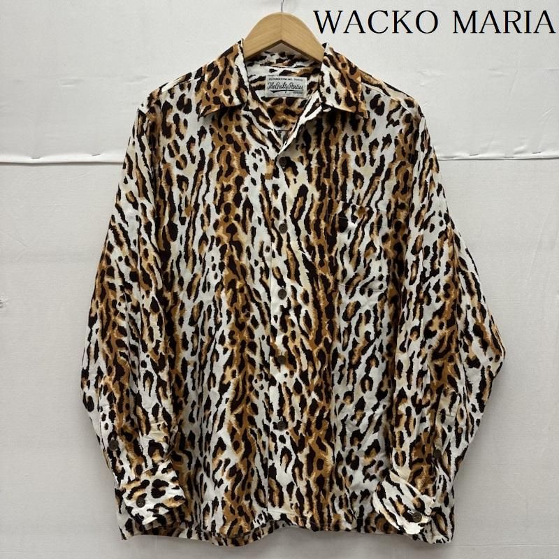 WACKO MARIA ワコマリア シャツ ブラウス 長袖 22AW HAWAIIAN SHIRT レオパード 総柄 開襟 レーヨン シャツ ヒョウ柄
