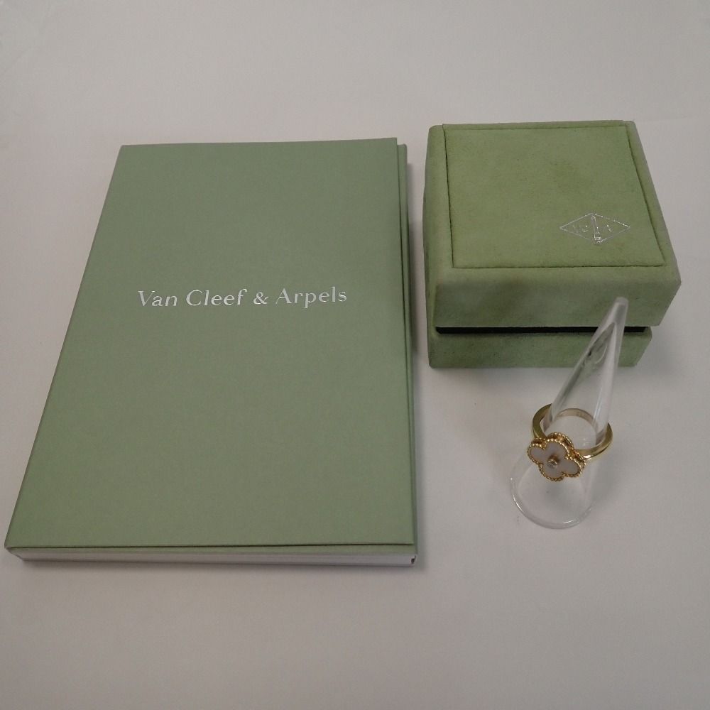 Th999833 ヴァンクリーフ＆アーペル ヴィンテージアルハンブラ リング K18YG ホワイトシェル 1Pダイヤモンド VCARA41154 指輪 Van Cleef - Arpels