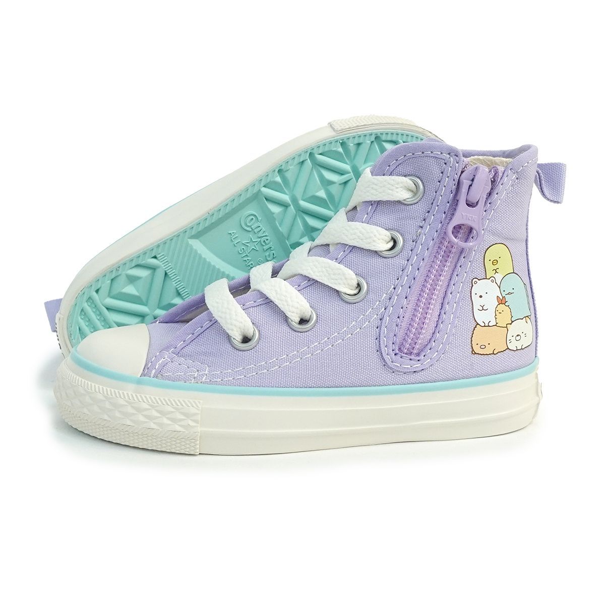 【新品】コンバース CONVERSE キッズ スニーカー 子供靴 ハイカット チャイルド オールスター N すみっコぐらし Z HI パープル CHILD ALL STAR N SUMIKKOGURASHI Z HI