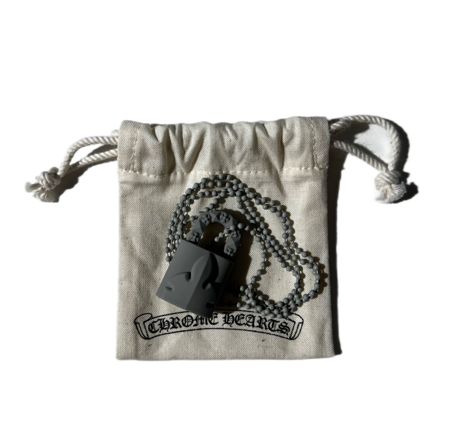 CHROME HEARTS ラバー ネックレス 南京錠 グレー - メルカリ