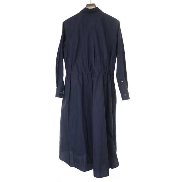 sacai 19SS コード付きロングシャツワンピース sacaiサカイ19SSコード付きロングシャツワンピースネイビー