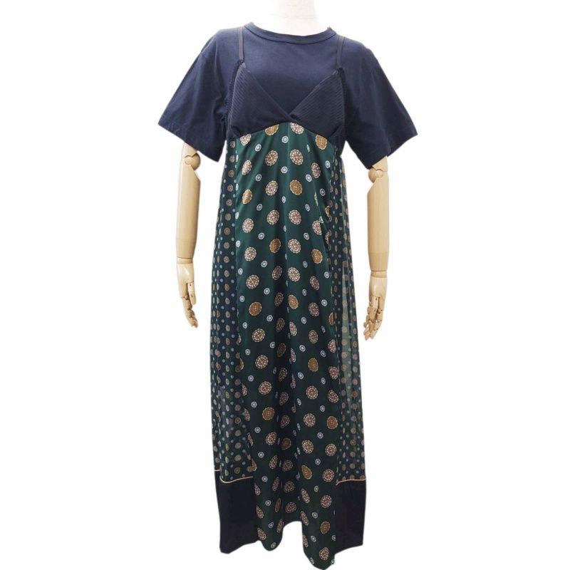 サカイ sacai 21SS Komon Print Dress キャミワンピース