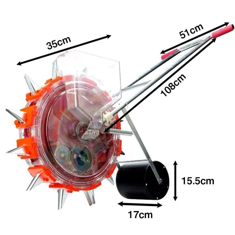 播種機 種まき機 手動種まき機 野菜播種機 手動プッシュ ステンレススチール製 ハンドル付き 調整可能な植物間隔 大豆ピーナッツ トウモロコシの種まき機  ローラ【6口】 - メルカリ