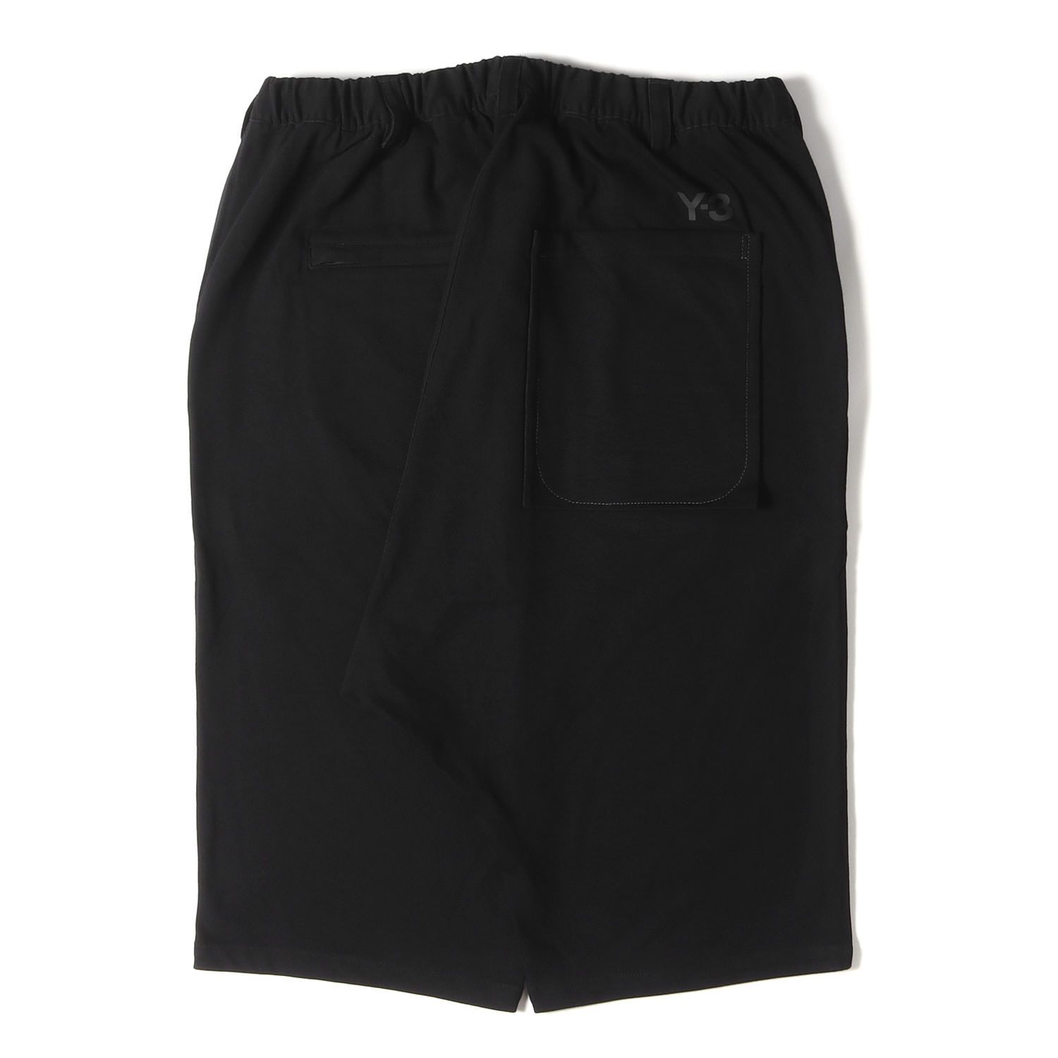 ワイスリー　サルエルスウェットハーフパンツ ブラック　黒　Y-3 美品 Y-3 ワイスリー パンツ サイズ:L スウェット サルエル
