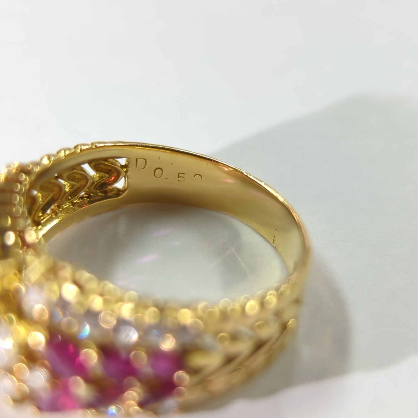 K18YG ルビー ダイヤモンド リング 指輪 ruby diamond イエロー