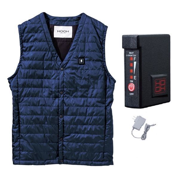 村上被服 1077 インナーヒートベスト ネイビー LL バッテリーセット 服 バッテリー V 1333