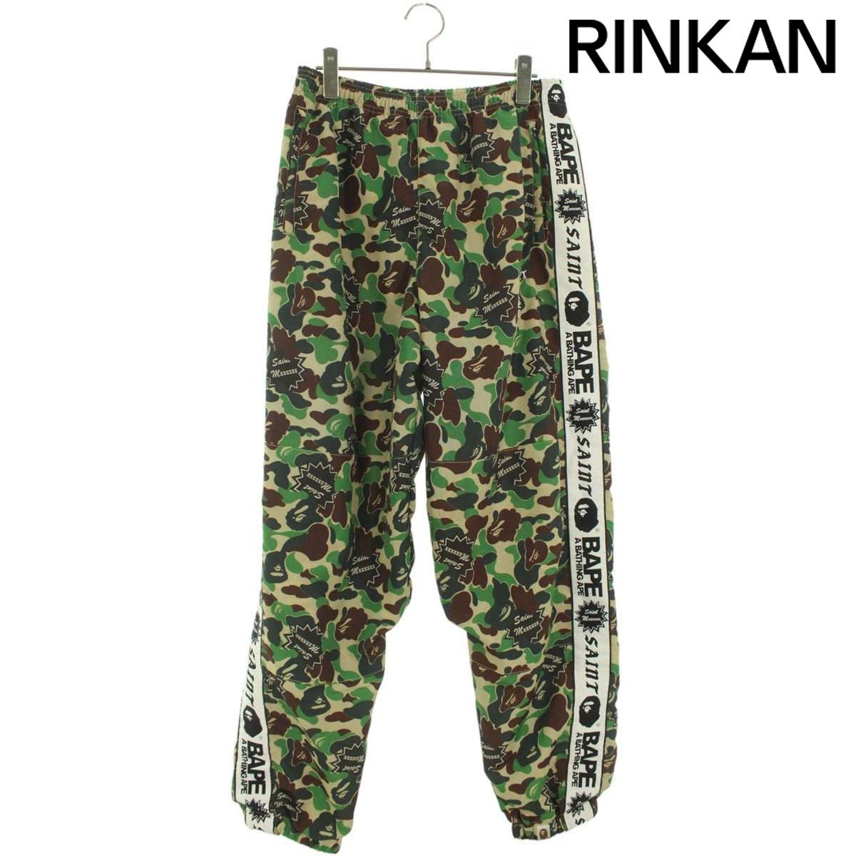セントマイケル ×アベイシングエイプ A BATHING APE 24SS SM-YS8-0000-C30 サルカモ柄トラックロングパンツ メンズ M