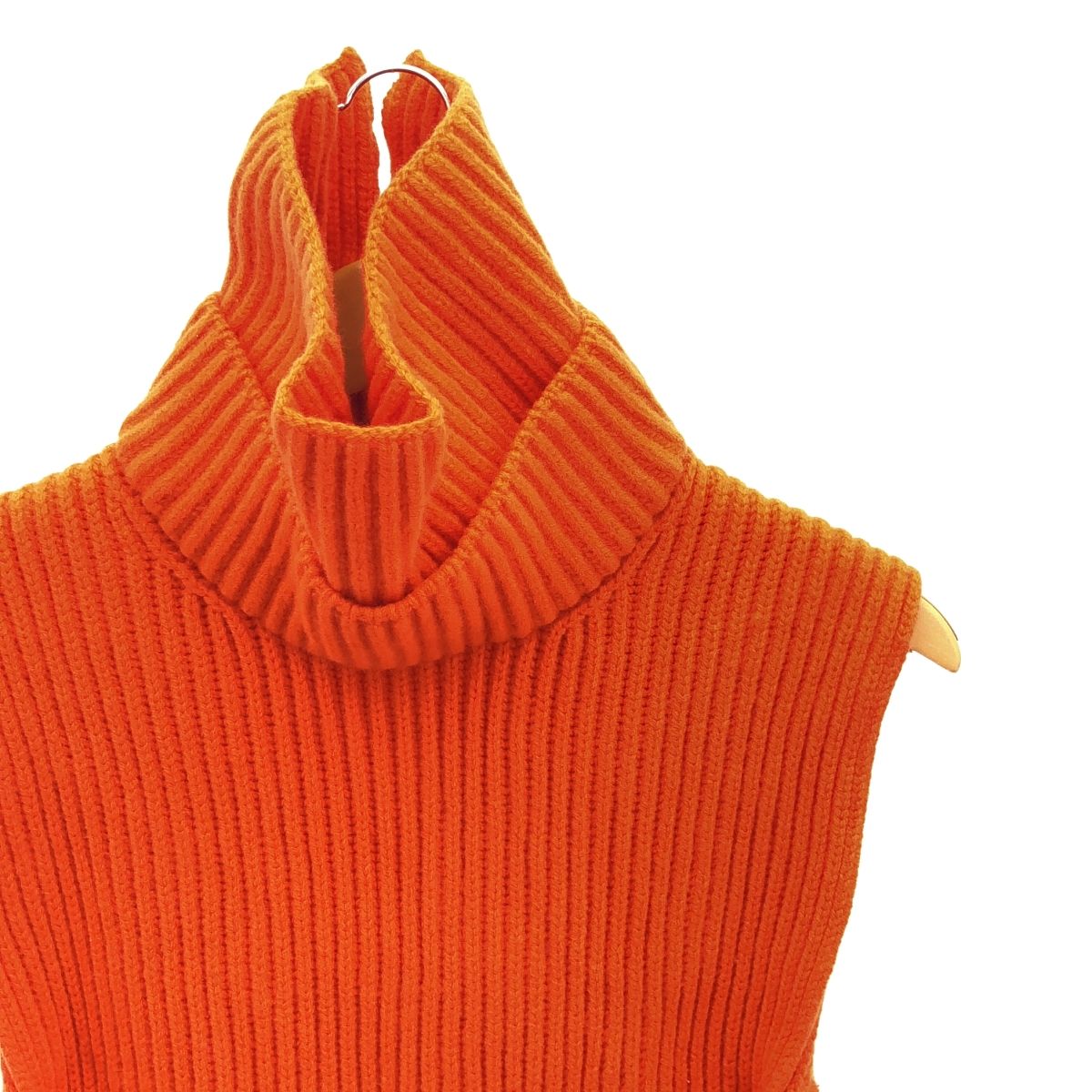 JIL SANDER | ジルサンダー | 2025AW | ウール レイヤードディティール タートルネック ニットベスト | 34 | オレンジ | レディース