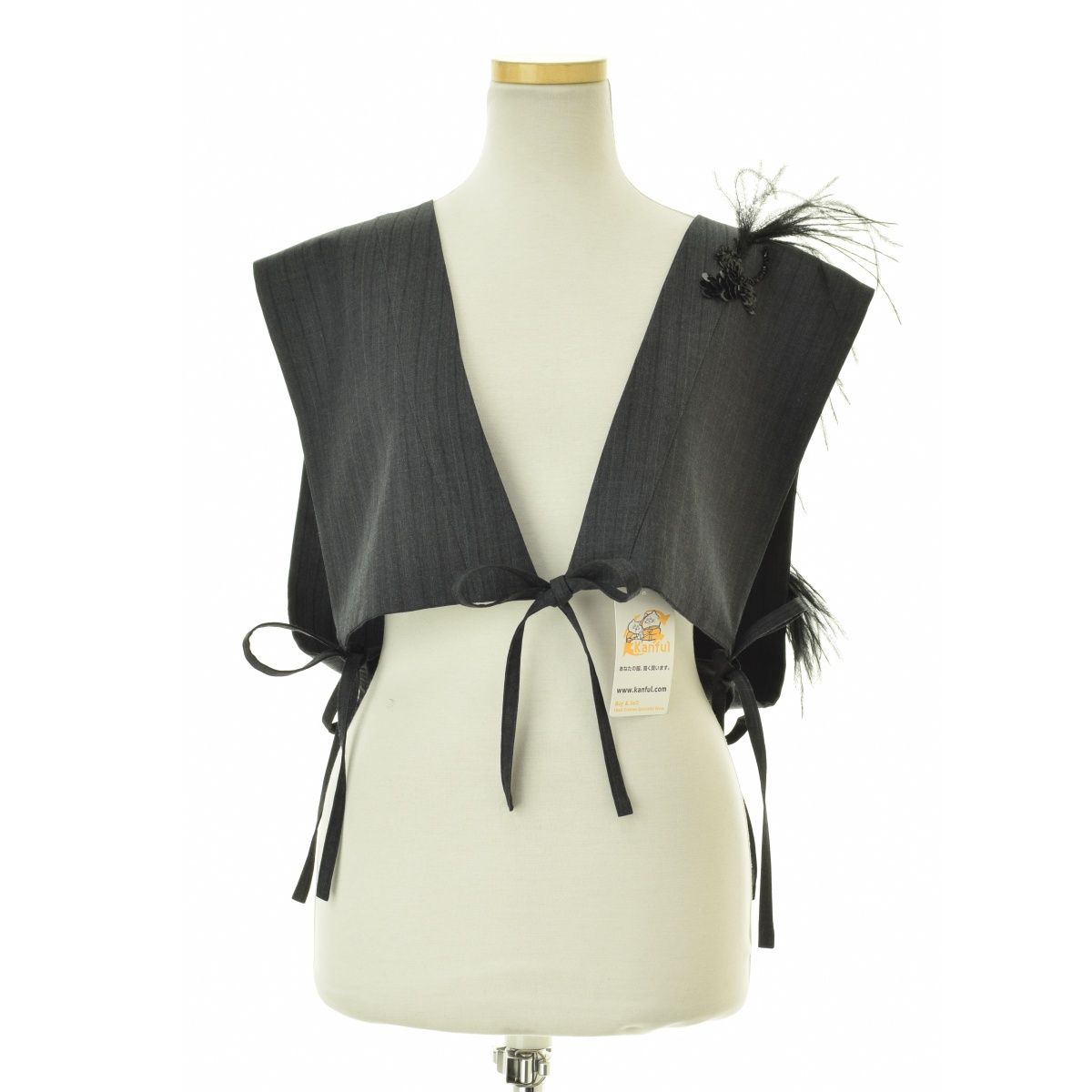 MARGE×CITYSHOP】23AW CACHE-COEUR WITH FUR ストライプ ジレベスト