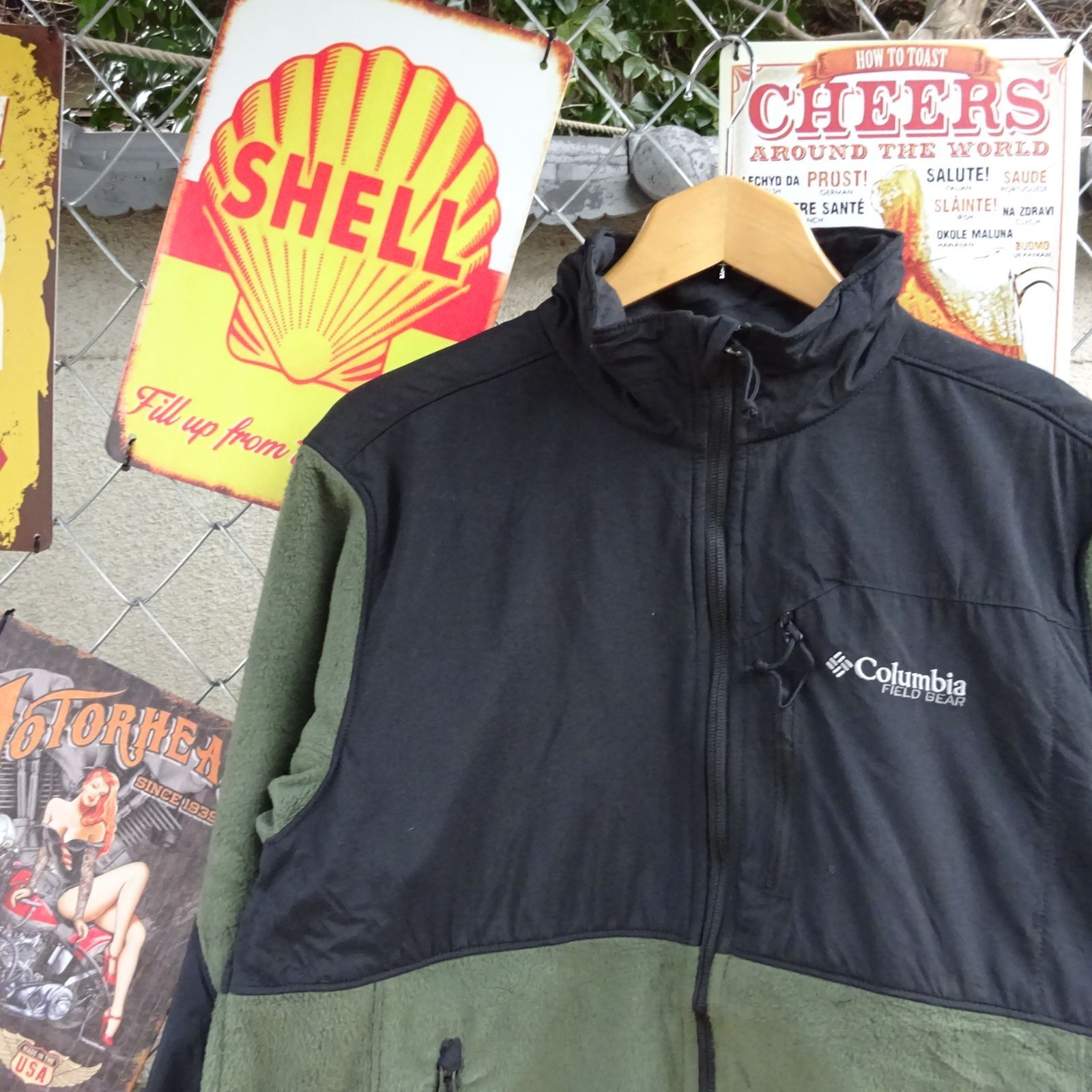 【再入荷】 コロンビア フリース M カーキ ブラック フルジップ フィールド フリース