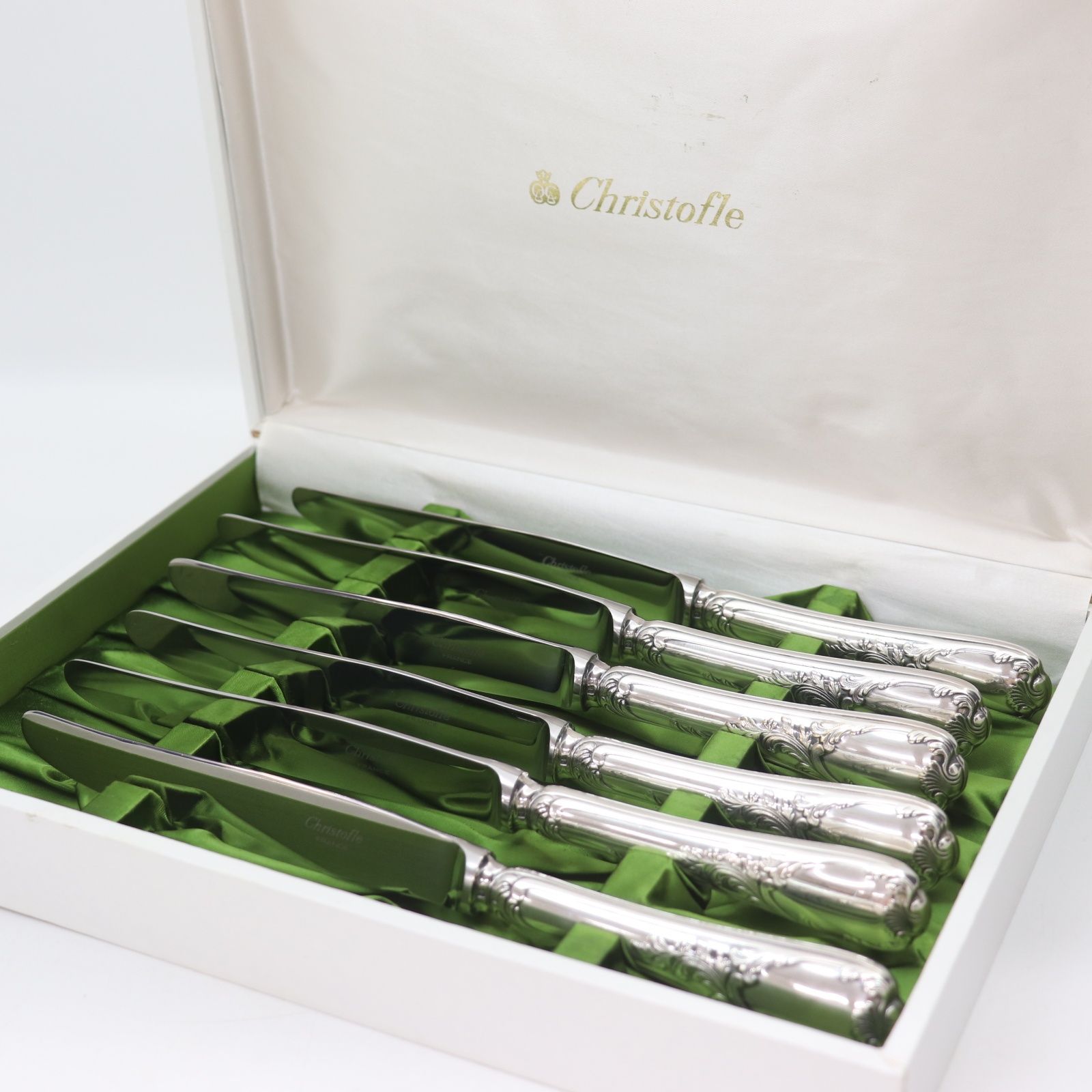 ITZDVKX4D6ZV ♥保管品 Christofle クリストフル MARLY マルリー シルバープレート テーブルナイフ 6点セット 食器 カトラリー