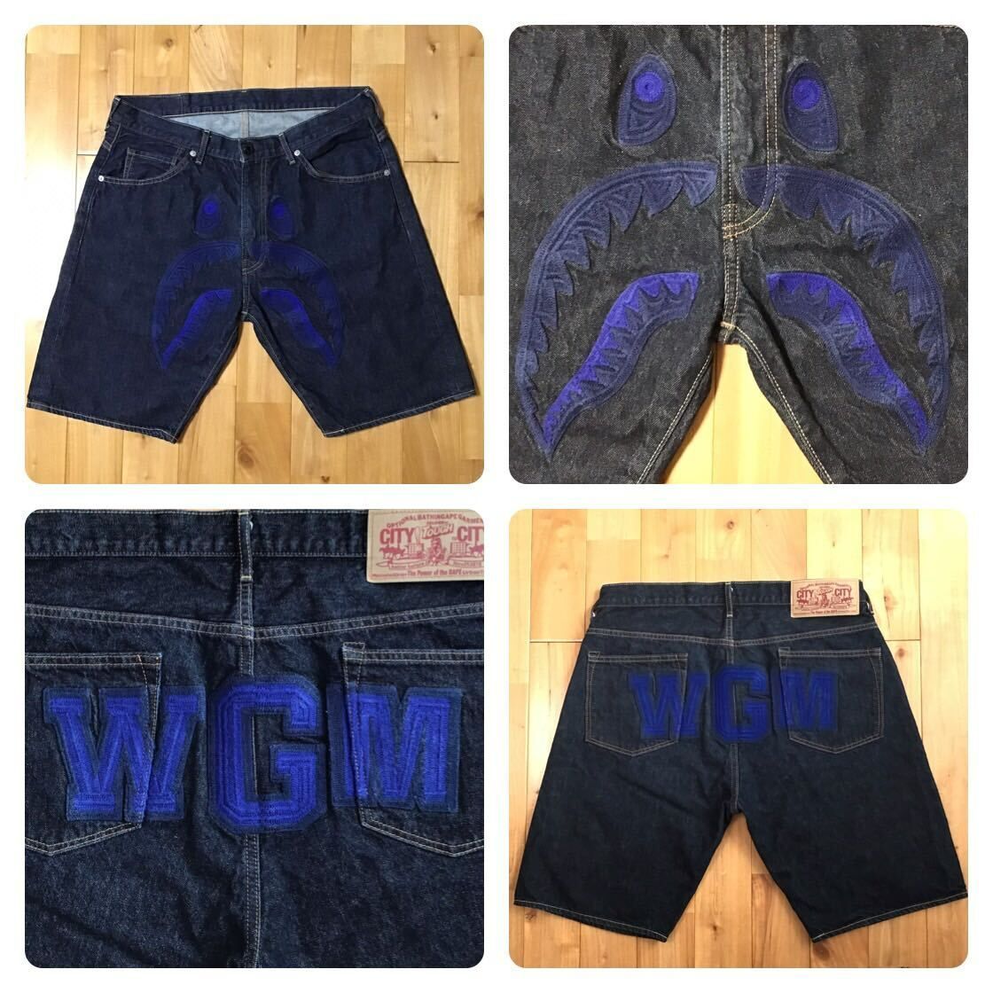 BAPE アベイシングエイプ シャークデニム L 刺繍