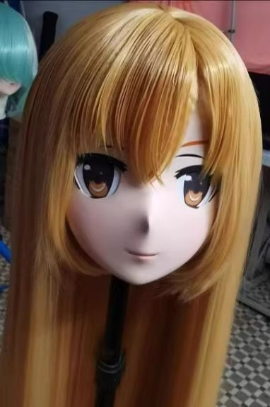 全頭マスク カツラ付き ロック付き NO.427 ドール ヘッドロリータ人形 コスプレ 変身 仮装 着ぐるみ kigurumi 二次元