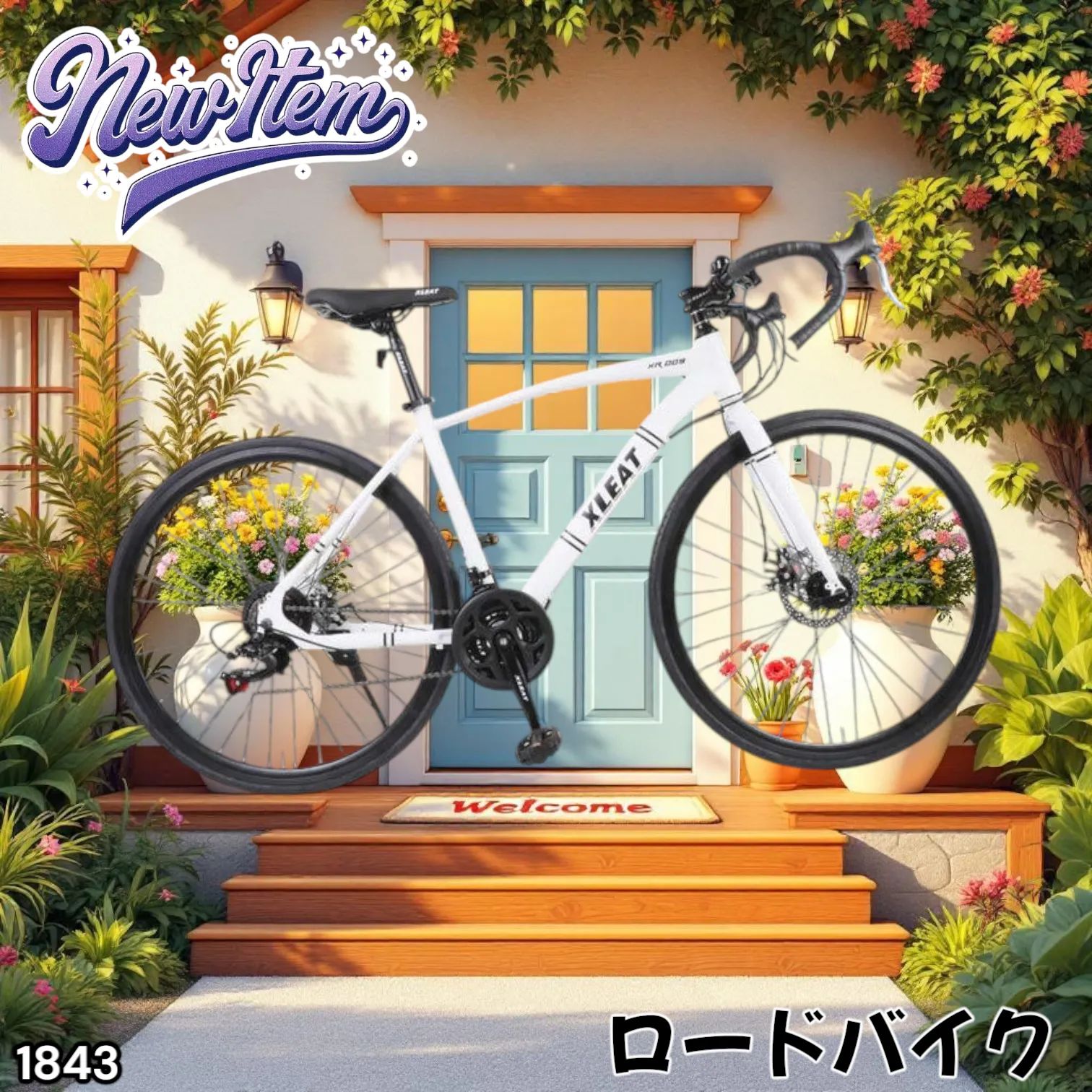 ロードバイク 自転車 初心者 21段変速 シマノ製 アウトドア ホワイト