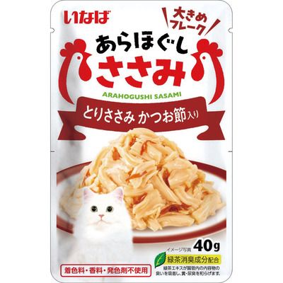同梱不可 96個セット いなば あらほぐし とりささみ＆かつお節 40g