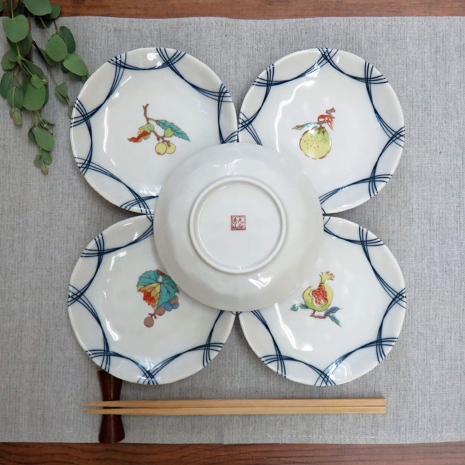 お皿 セット おしゃれ 食器 九谷焼 小皿 5枚組 果実文 陶器 和食器 取り皿 NEXPOTALLINN_EU