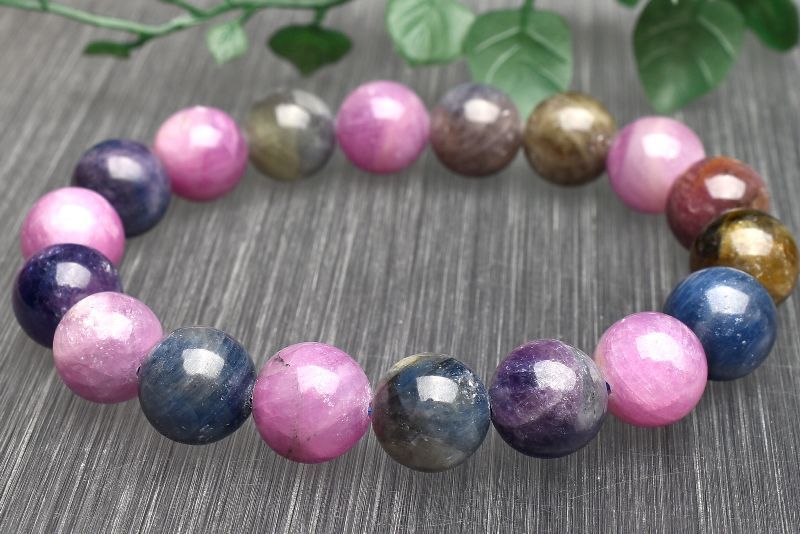 １点物 天然非加熱 MIXサファイア コランダム 11.5mm ブレスレット パワーストーン 天然石 _U7505 NEXPOTALLINN_EU