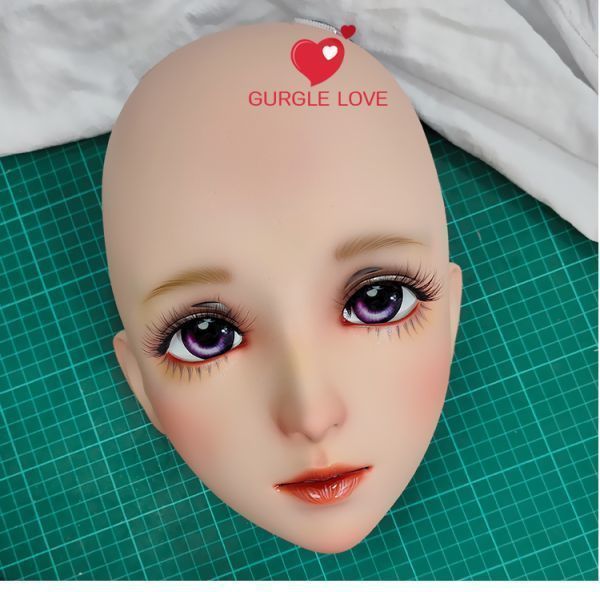 ハーフマスク 眼球付き 紫 小陌 樹脂製 ヘッドロリータ人形 コスプレ