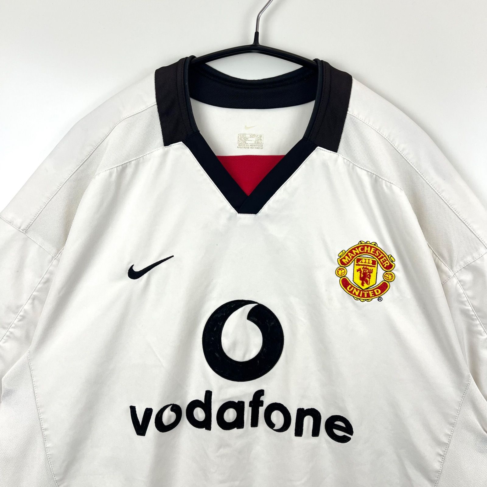 NIKE - マンチェスターユナイテッド 02/03 vodafone NIKE ゲームシャツ NIKE 00s 2002 vodafone Manchester united soccer game shirt L