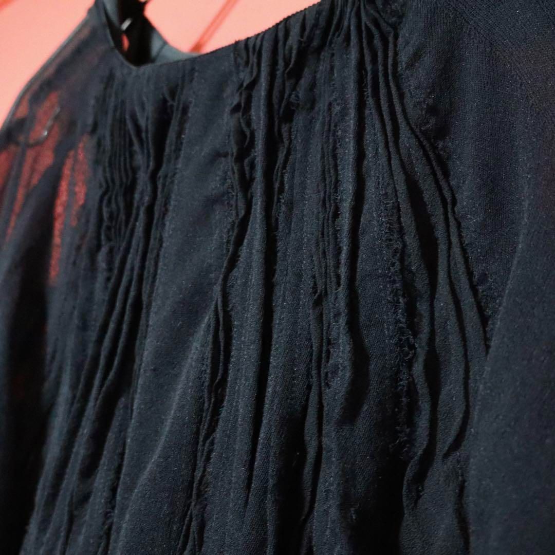 美品】sacai 09AW シフォンプリーツ シースルー ロングワンピース  