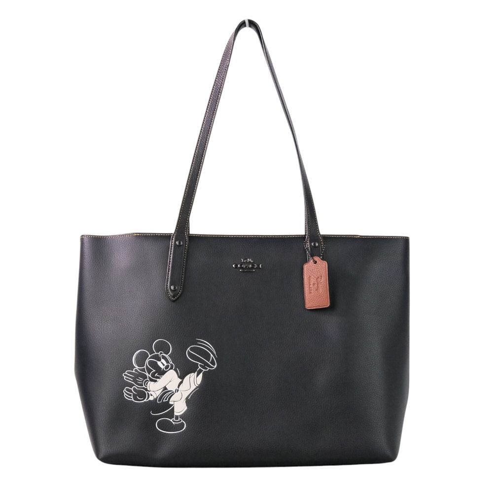 美品 COACH コーチ ディズニーコラボ ミッキーマウス レザー