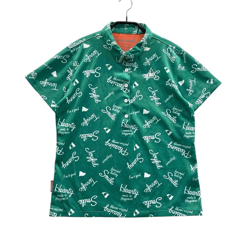 サイズ：LL LE COQ GOLF ルコックゴルフ 半袖ポロシャツ 総柄 グリーン