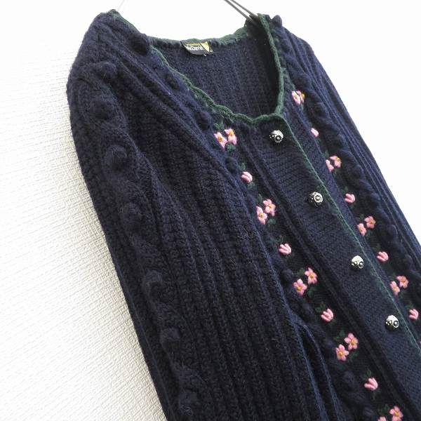 McDavid マクダビッド　ハンドメイド　フラワー刺繍　ニットカーディガン. McDavid マクダビッド ハンドメイド フラワー刺繍 ニット