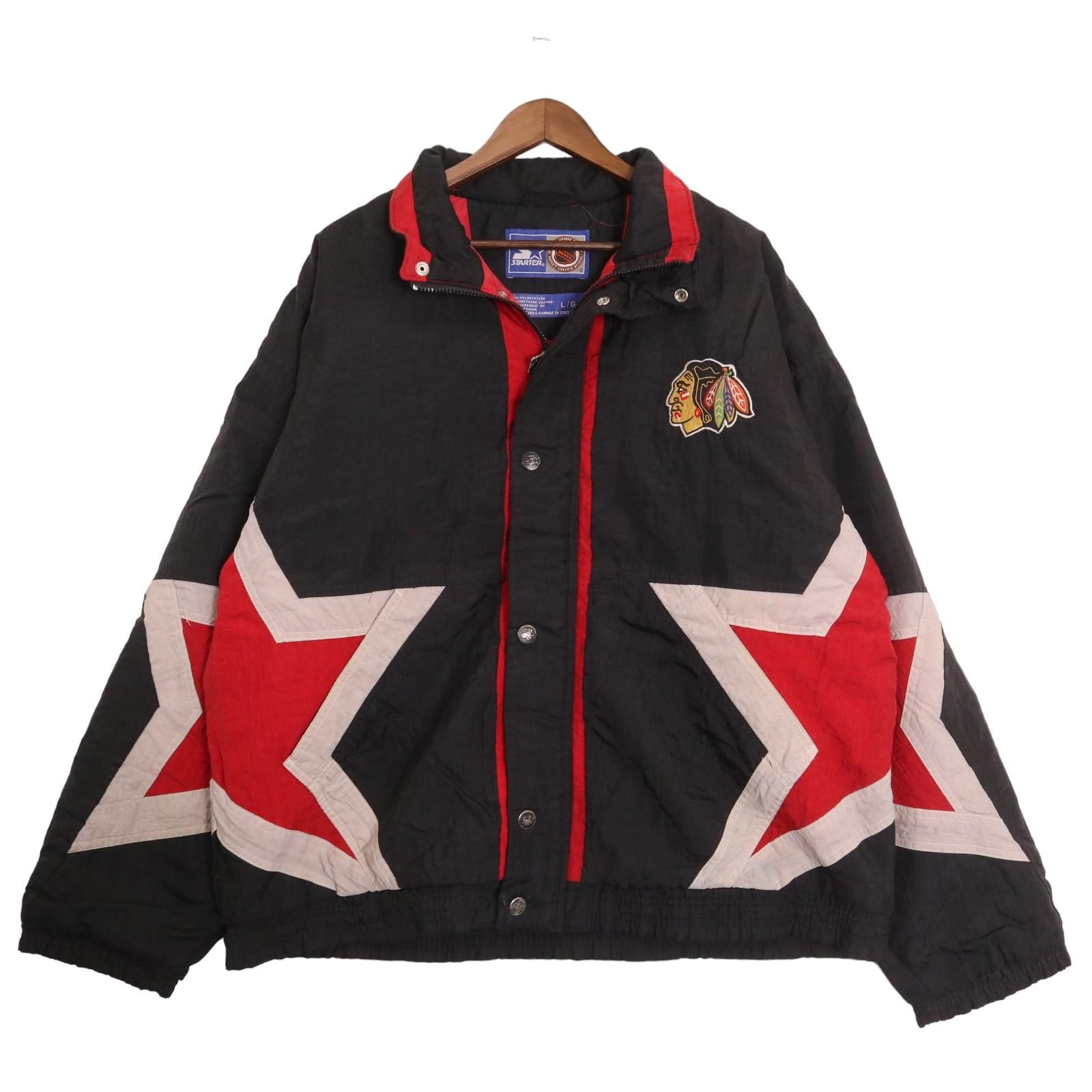 90年代 STARTER スターター NHL シカゴ・ブラックホークス 中綿 ナイロンジャケット ブラック (メンズ L) 中古 古着 A0695 -  メルカリ