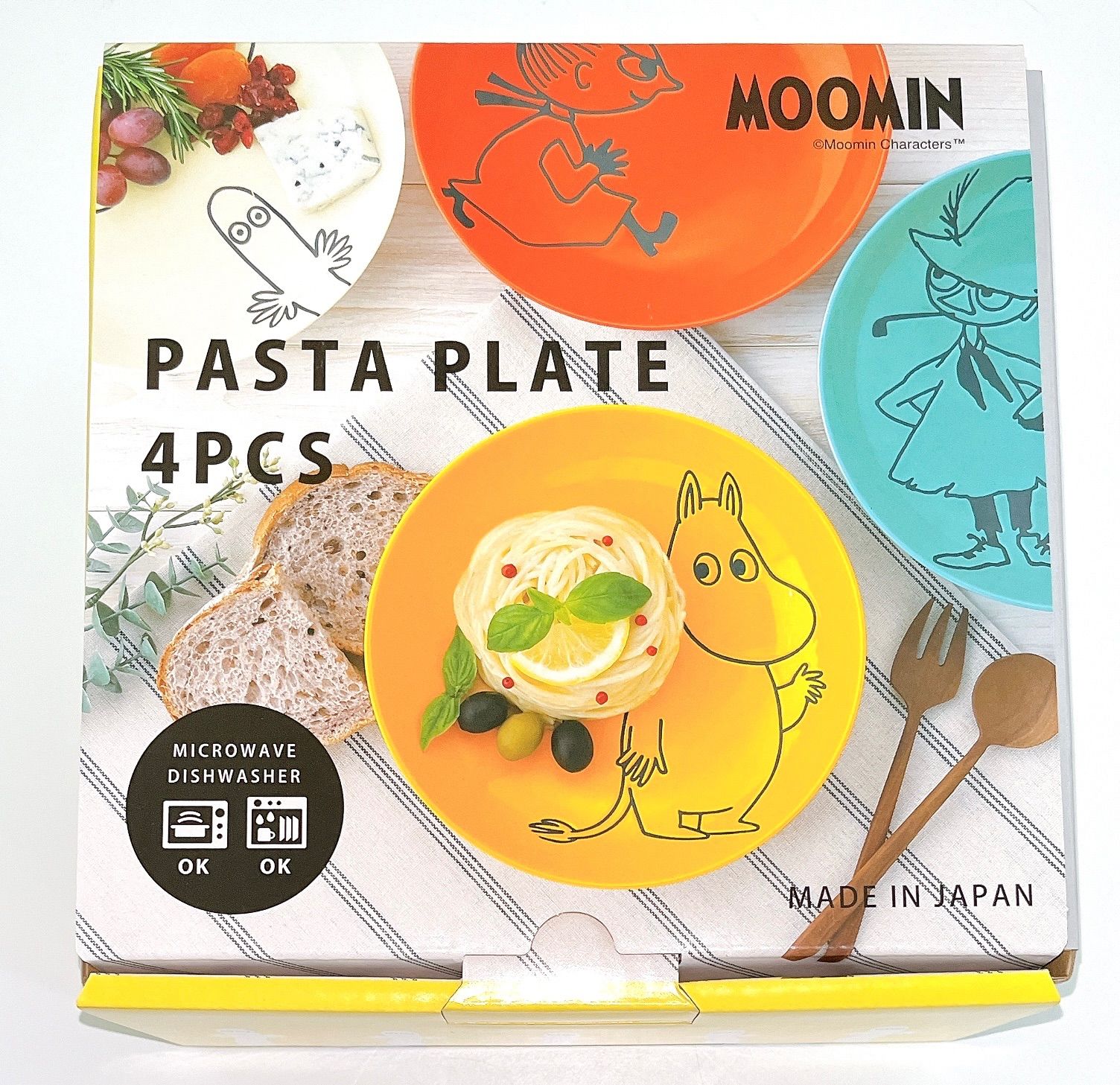格安 MOOMIN ムーミン パスタプレート 4枚入り 直径21cm 高さ4cm 磁器 食器