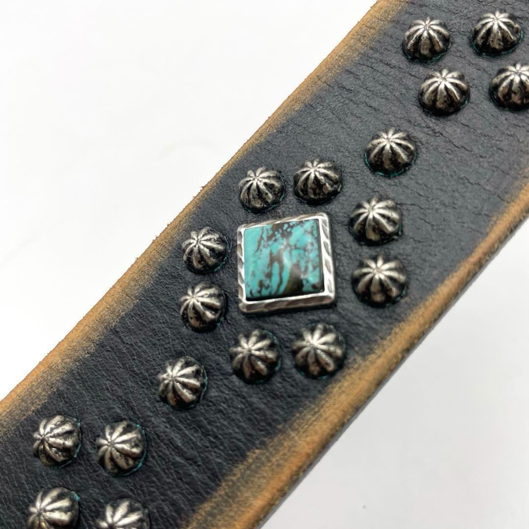 Tony Lama スタッズ＆ターコイズ 34インチ 革レザーベルト