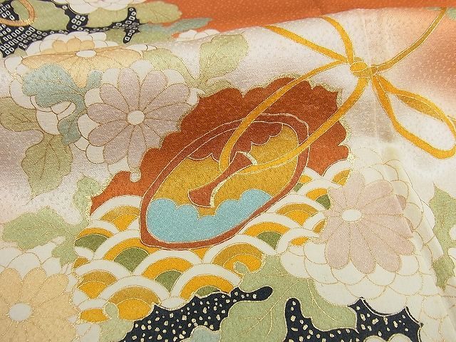 平和屋川間店□訪問着 駒刺繍 花鏡裏文 暈し染め 金彩 着丈161.5cm 裄