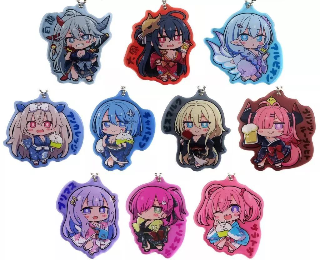 キーホルダー 全10種セット アズールレーン×銭湯コラボ 辰巳温泉|大黒湯 デフォルメアクリルキーホルダー