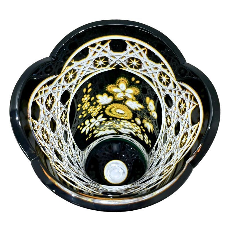 MEISSEN マイセン クリスタル フラワーベース 被せカット 花瓶 Meissen マイセン クリスタル フラワーベース 花瓶 ブルー 21cm