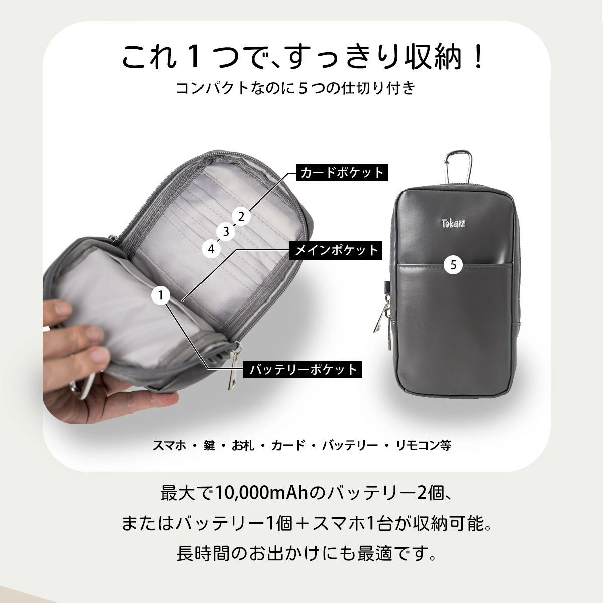 TOKAIZ ベビーカー扇風機 フワクル バッテリー専用収納バッグ - メルカリ