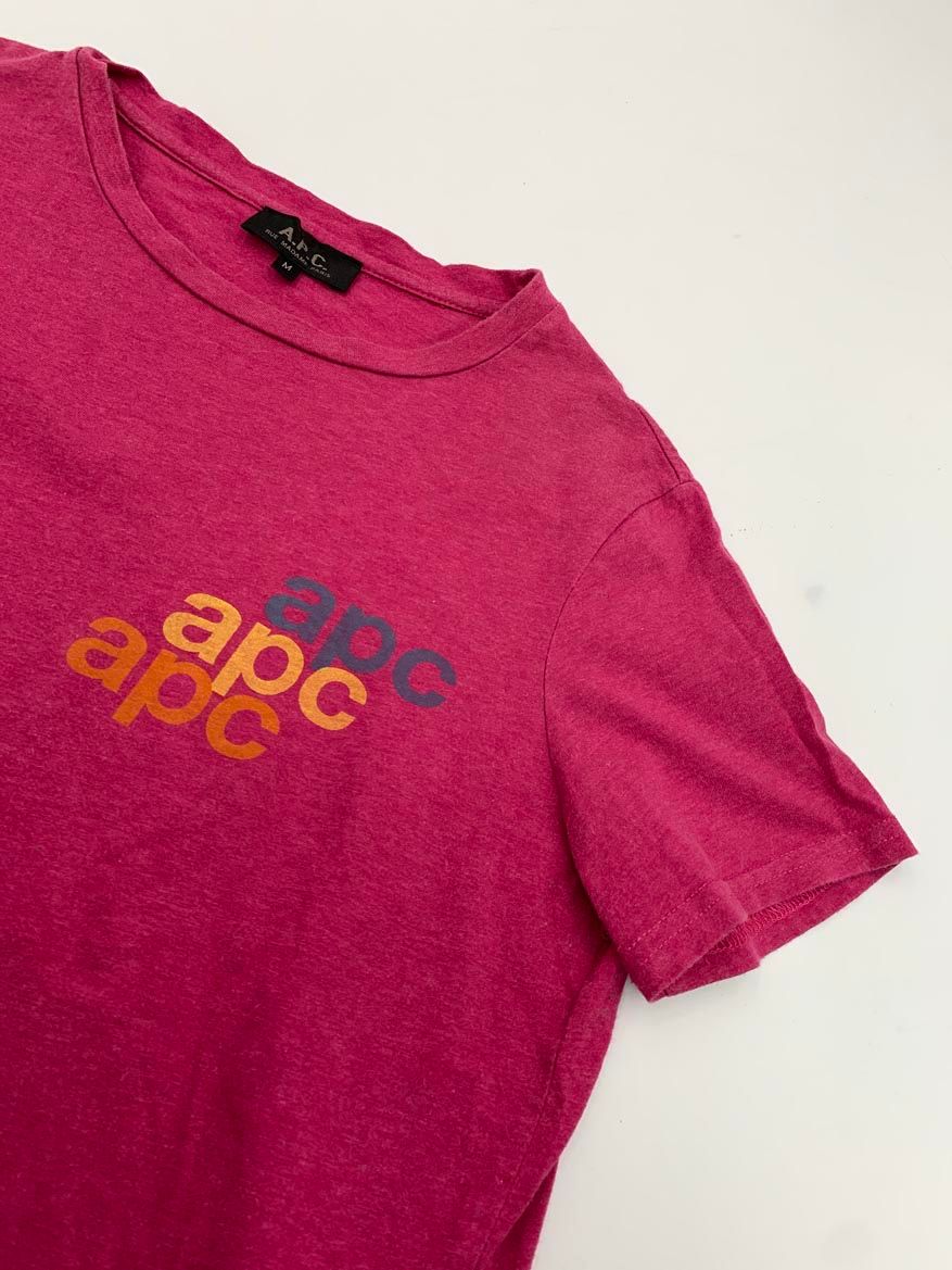 A.P.C. アーペーセー 杢調 ロゴ プリント 半袖 Tシャツ sizeM