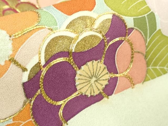 平和屋本店□極上 創業460年・千總 訪問着 駒刺繍 吉祥花文 水色地 暈