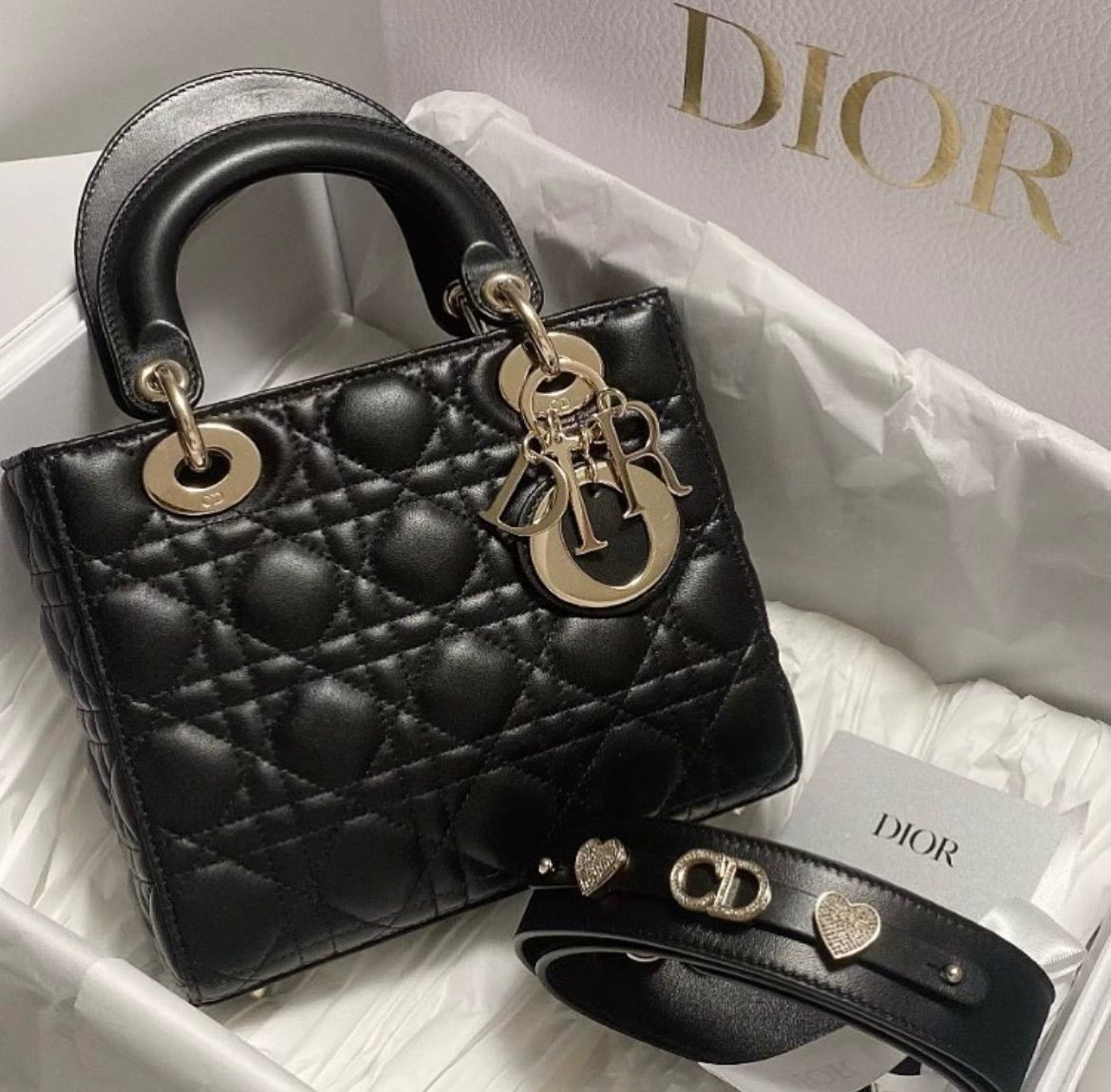 ホワイト新品 Christian Dior レディディオール スモールバッグ