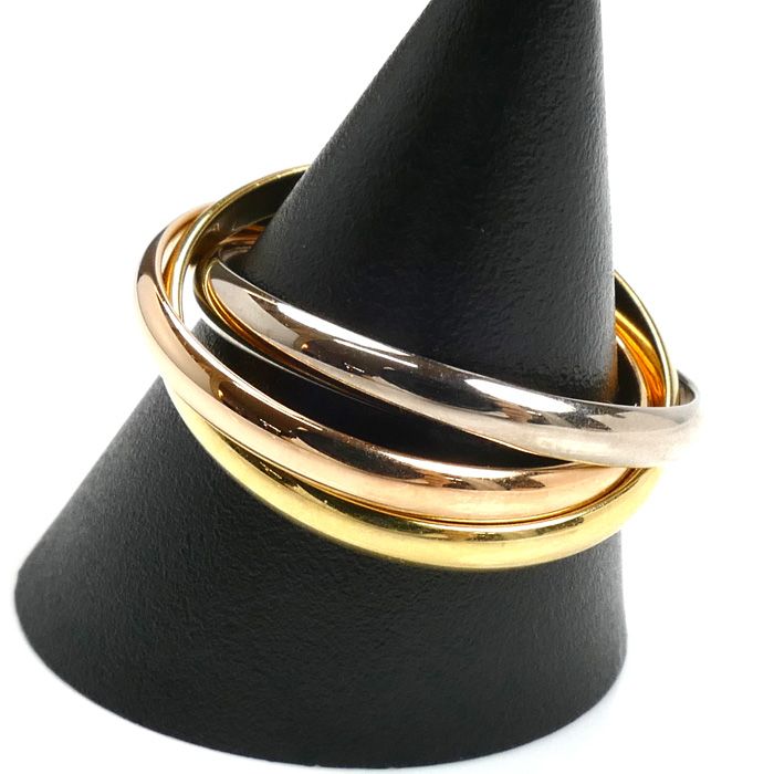 CARTIER カルティエ K18YG PG WG トリニティSM リング 指輪 B4235163 23号 63 7.4g ユニセックス