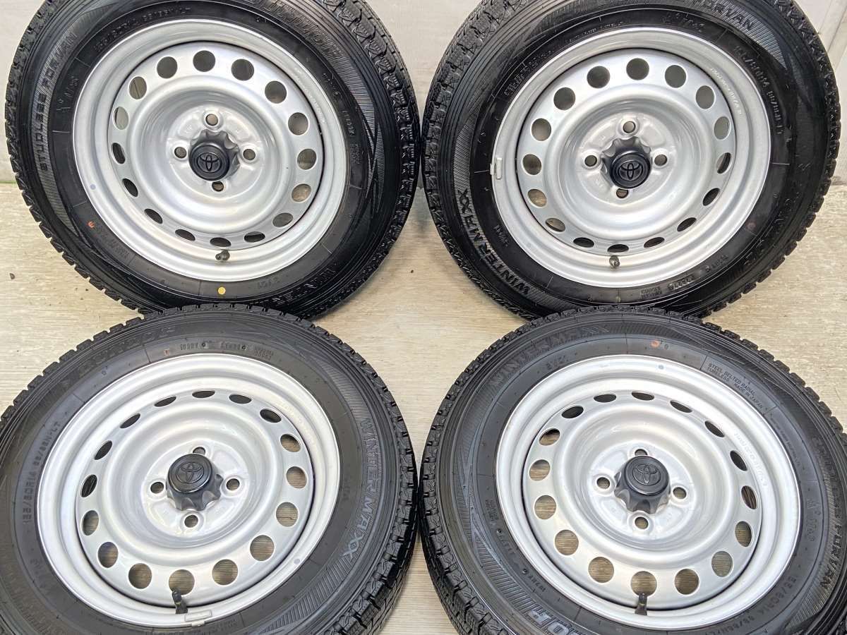 155/80R14 88/86LT nダンロップ ウィンターマックス SV01 nトヨタ純正  n14x5.0 39 100-4穴 n中古タイヤ スタッドレスタイヤ ホイールセット 4本セットn w14240928014