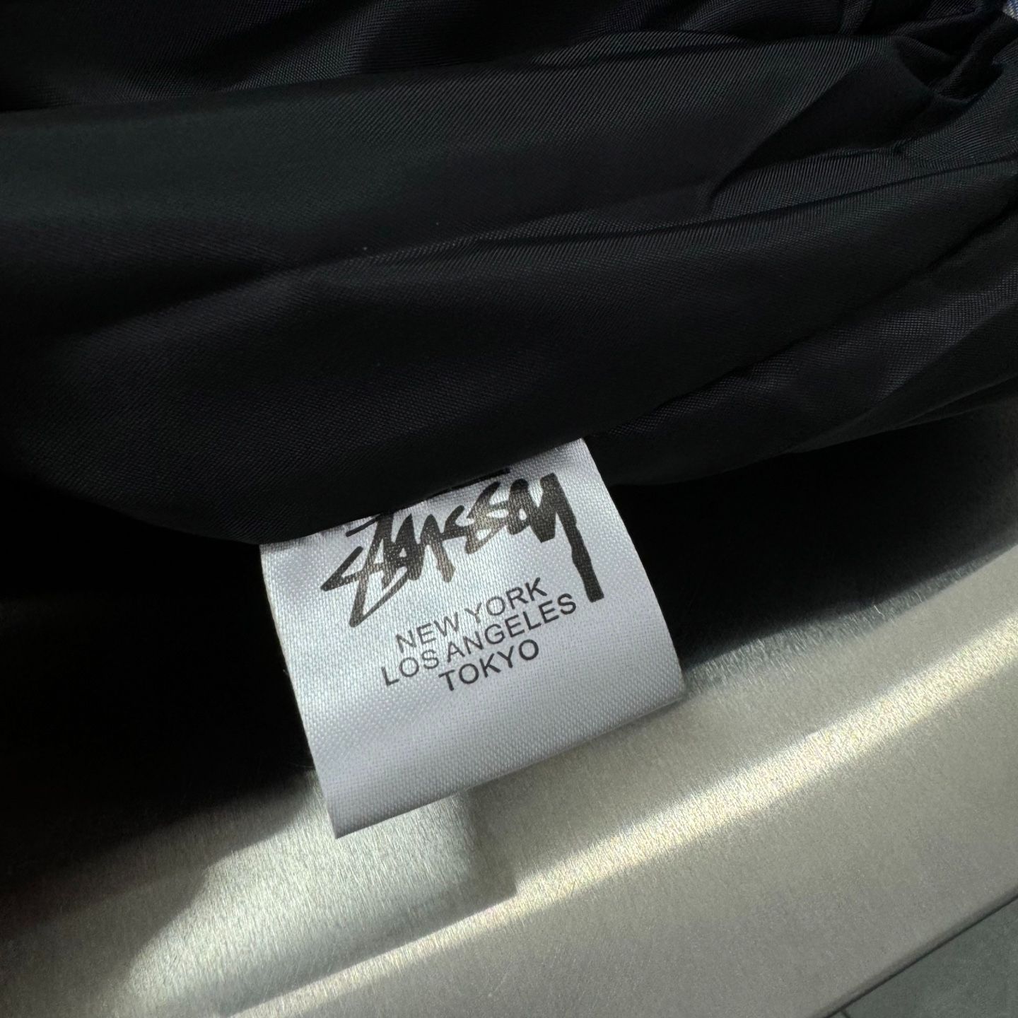 Stussy  刺繍チェック柄スウェットVネックカーディガンジャケット