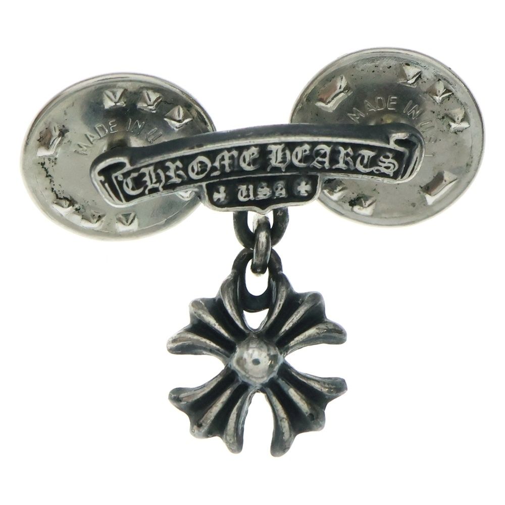CHROME HEARTS クロムハーツ CHクロス スクロールラベル ピンバッチ ブローチ シルバー