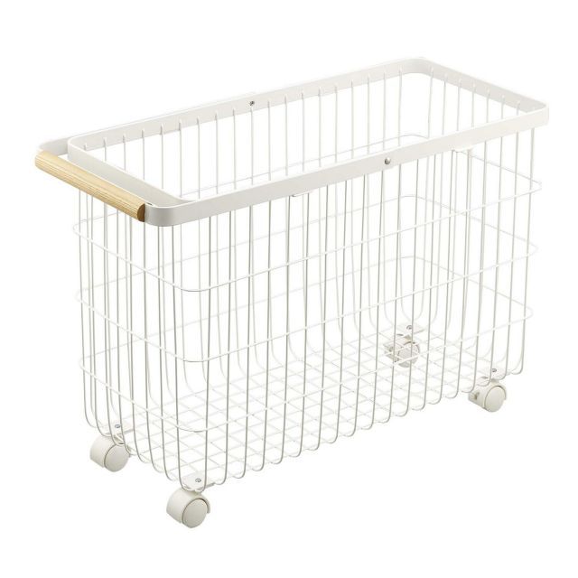 ランドリーバスケット トスカ キャスター付き ワイド＆ロー ホワイト WH 雑貨 インテリア インテリア雑貨 家具 シンプル おしゃれ クール 感 ブランド 省スペース 収納 コンパクト