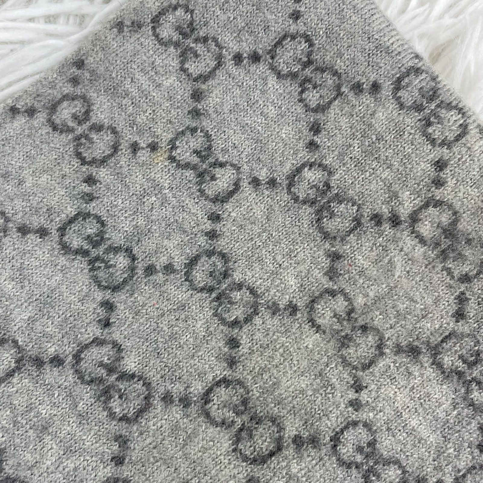 GUCCI グッチ マフラー ストール GG総柄 ダブルジャガード シェリー