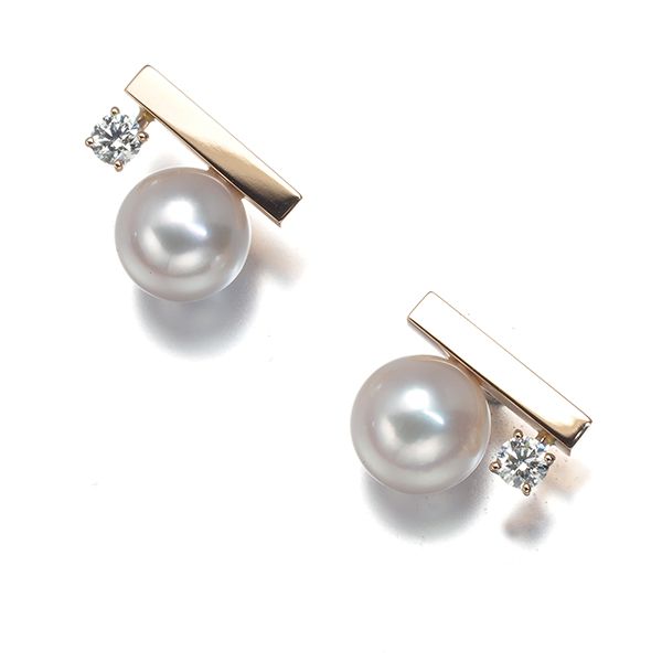 TASAKI タサキ ピアス パール 真珠 7.0mm ダイヤ ダイヤモンド 0.05ct  
